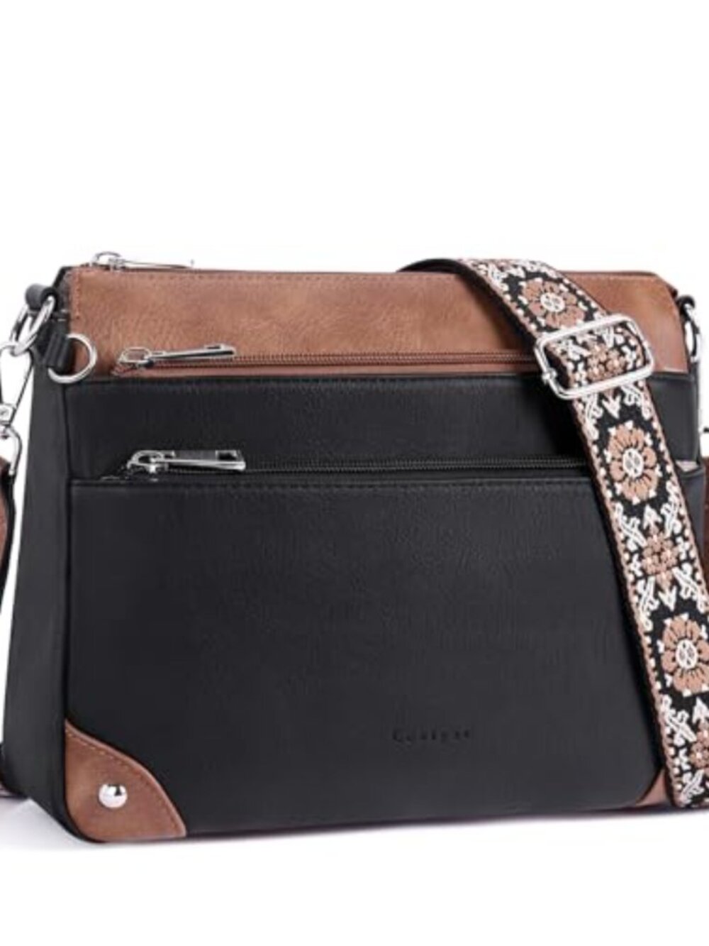 RFID Crossbody Bag PU Leather Medium Shoulder Purse Adjustable Strap